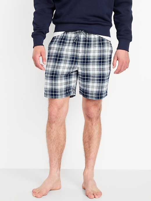 View large product image 1 of 3. Flannel Pajama Shorts for Men