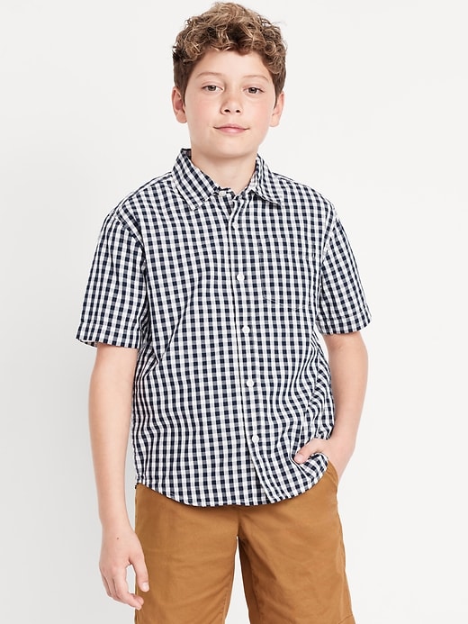 View large product image 1 of 4. Printed Short-Sleeve Poplin Shirt for Boys