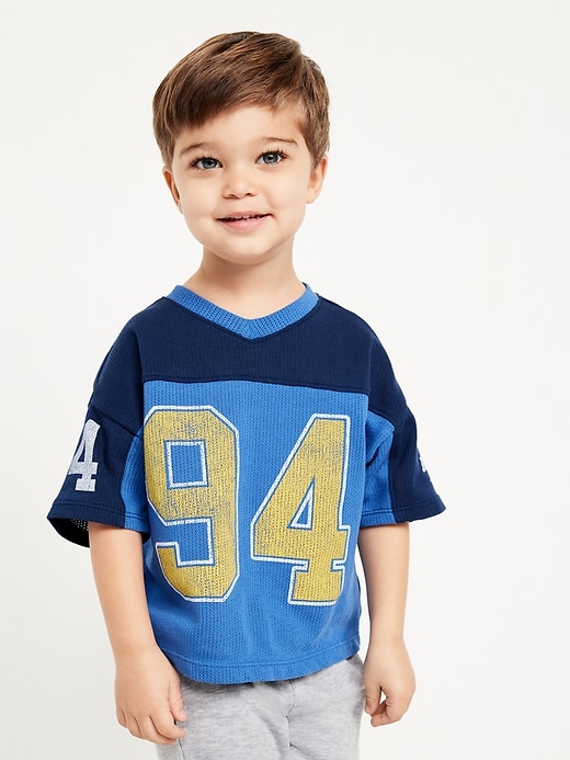 View large product image 1 of 2. Oversized Boxy Mesh T-Shirt for Toddler Boys