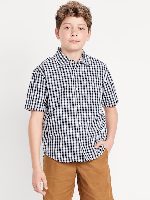 Printed Short-Sleeve Poplin Shirt for Boys
