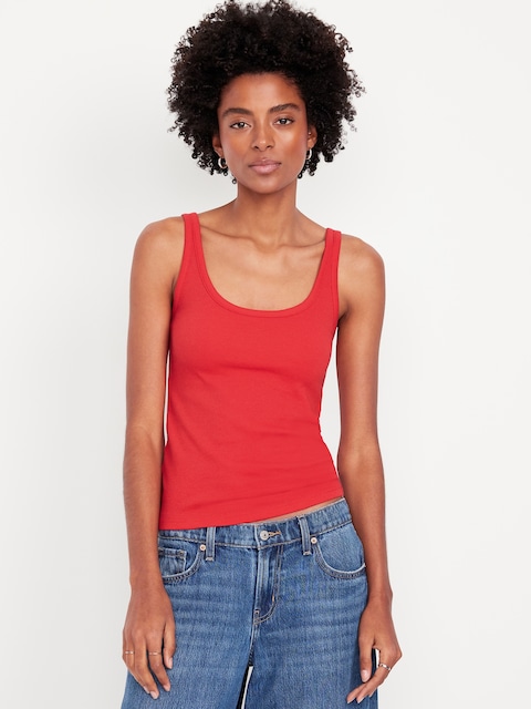 Camisole Première couche côtelée à encolure dégagée