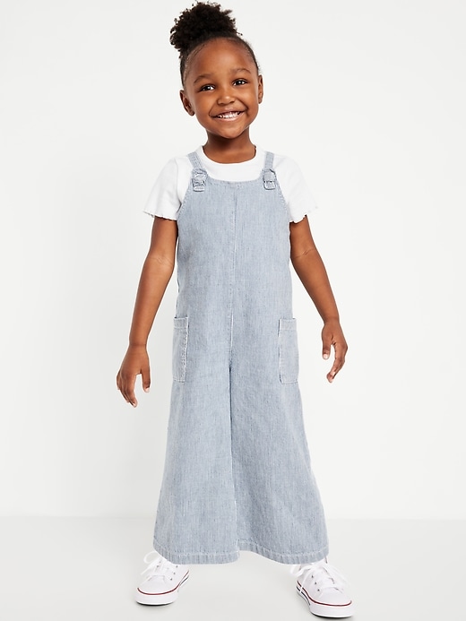 View large product image 1 of 3. Short-Sleeve Ribbed T-Shirt and Jumpsuit Set for Toddler Girls