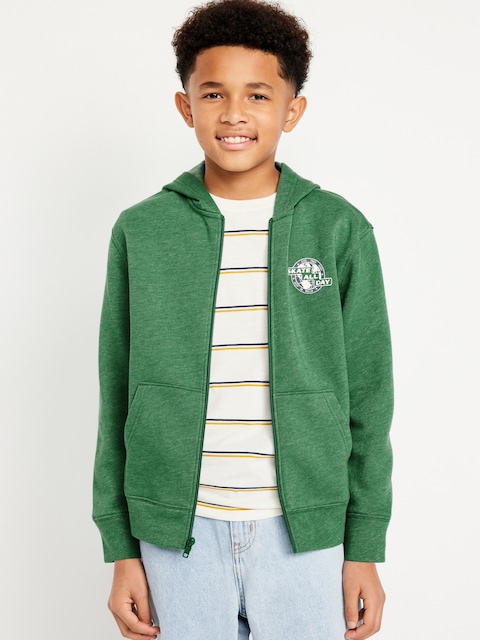 Fleece Zip-Front Hoodie for Boys