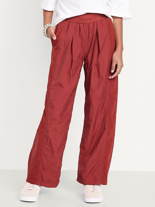 View large product image 1 of 4. High-Waisted Crinkle Wide-Leg Pants for Girls