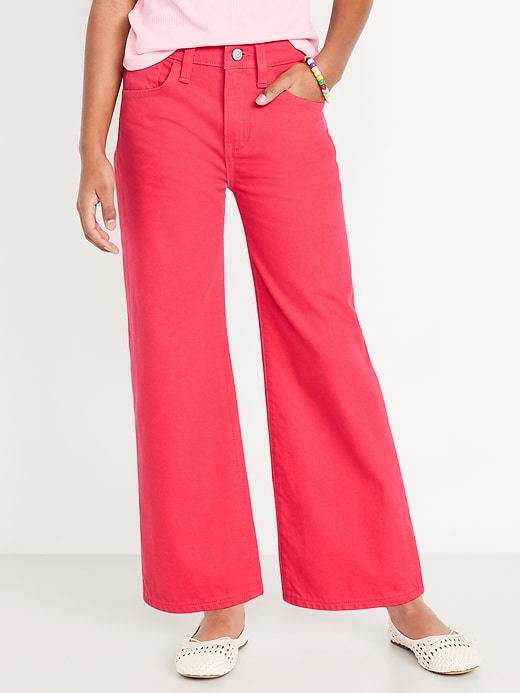 View large product image 1 of 5. High-Waisted Baggy Wide-Leg Jeans for Girls