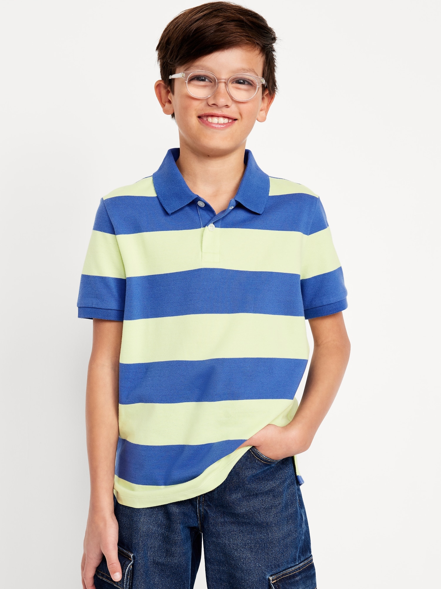 Printed Pique Polo Shirt for Boys