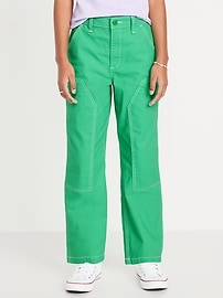 L'image numéro 1 présente Pantalon de menuisier ample à taille haute pour fille