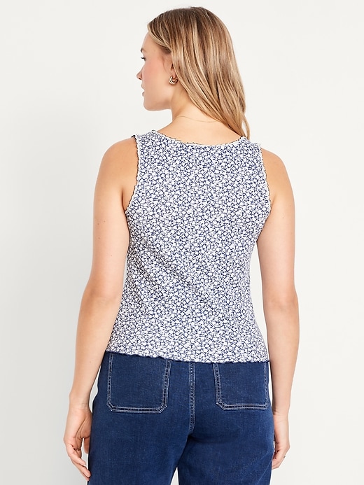 Image number 6 showing, Ribbed Cinched-Front Tank Top