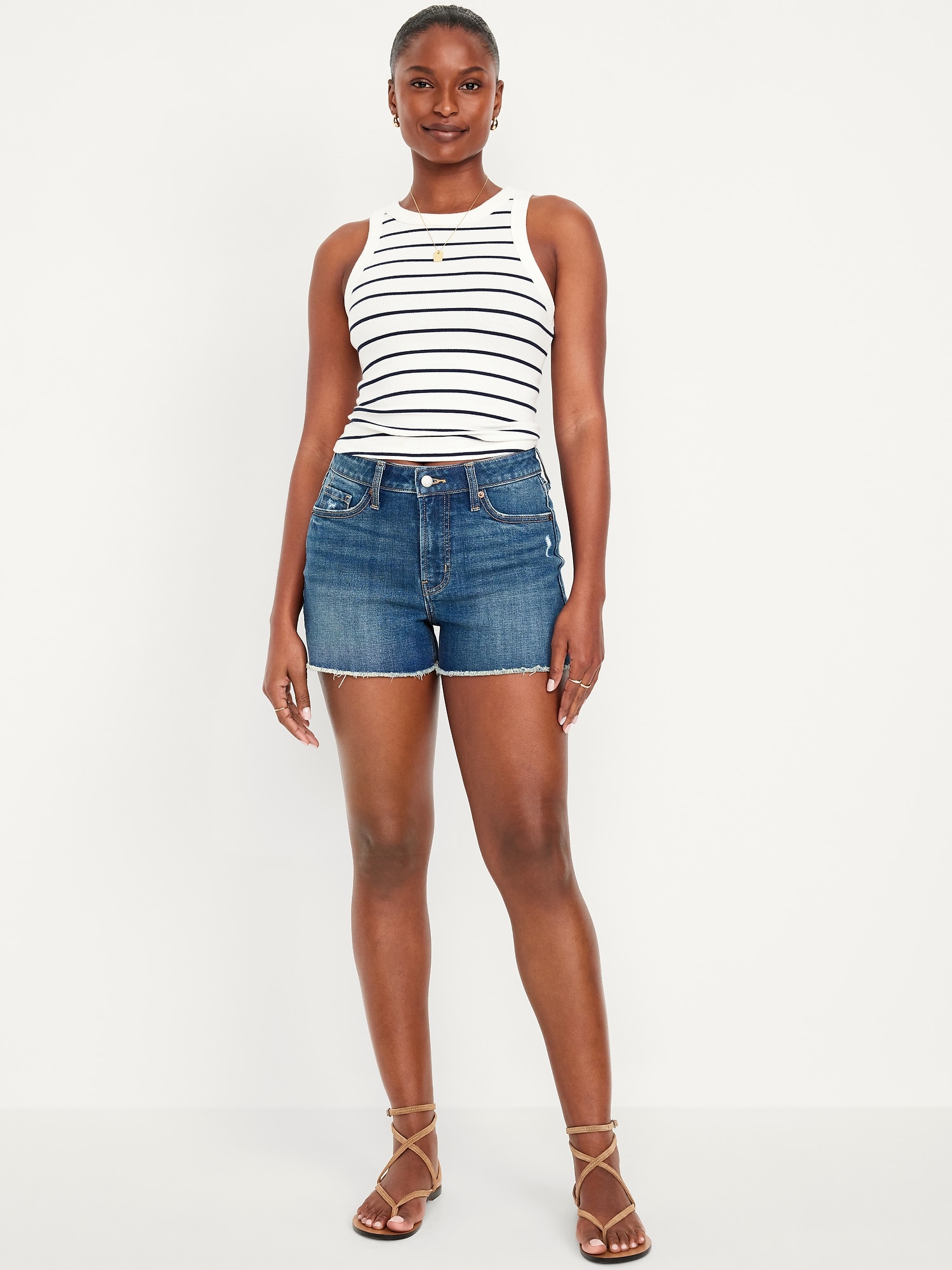 Curvy High-Waisted OG Jean Cut-Off Shorts -- 3-inch inseam