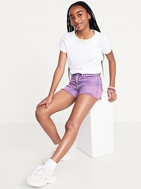 View large product image 3 of 5. High-Waisted Frayed-Hem Jean Shorts for Girls