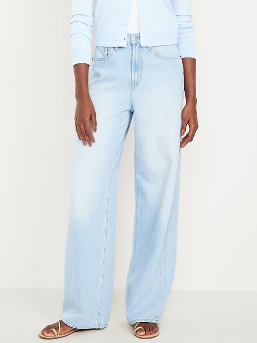 Image number 2 showing, High-Waisted Baggy Wide-Leg Jeans