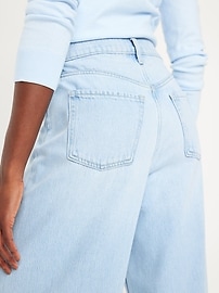 High-Waisted Baggy Wide-Leg Studded Jeans