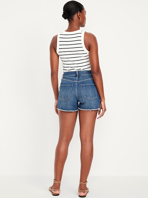 Image number 3 showing, Curvy High-Waisted OG Jean Cut-Off Shorts -- 3-inch inseam