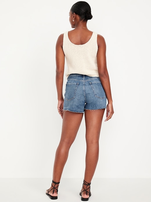 Image number 3 showing, Curvy High-Waisted OG Jean Cut-Off Shorts -- 3-inch inseam