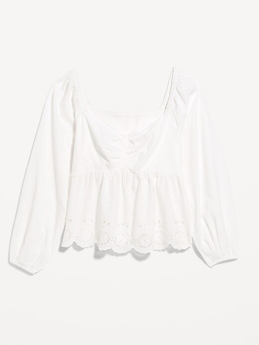 Image number 9 showing, Long-Sleeve Eyelet Top