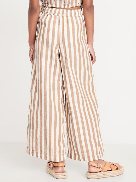 View large product image 2 of 4. Loose Printed High-Waisted Double-Weave Wide-Leg Pants for Girls