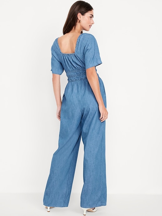 Image number 2 showing, Waist-Defined Smocked Jumpsuit