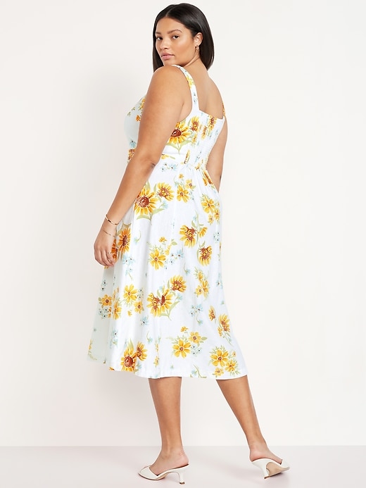 Image number 7 showing, Fit & Flare Sleeveless Linen-Blend Midi Dress