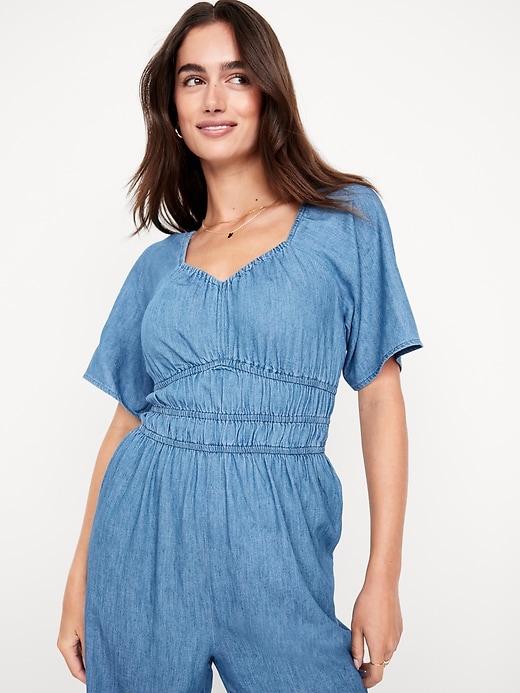 Image number 3 showing, Waist-Defined Smocked Jumpsuit