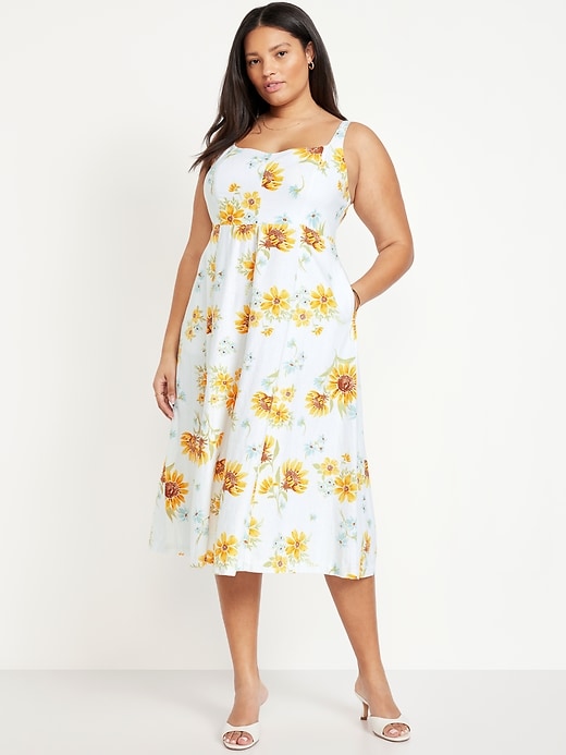 Image number 6 showing, Fit & Flare Sleeveless Linen-Blend Midi Dress