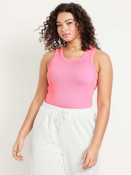 Image number 5 showing, Fitted Seamless Ribbed Tank Top