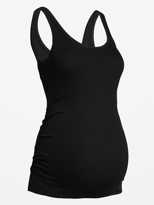 View large product image 1 of 1. Maternity Scoop-Neck Ribbed Tank Top