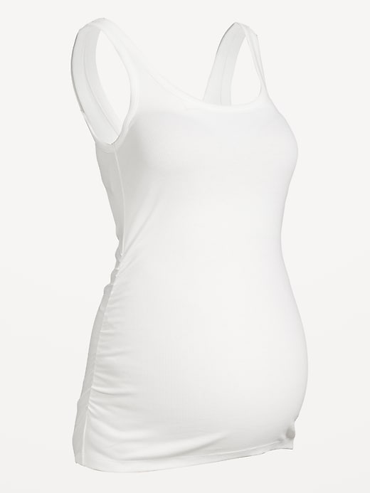 View large product image 1 of 1. Maternity Scoop-Neck Ribbed Tank Top