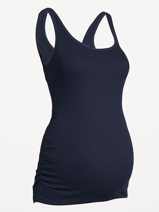 View large product image 1 of 1. Maternity Scoop-Neck Ribbed Tank Top