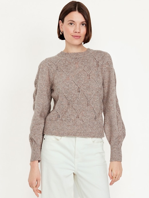 Image number 1 showing, Pointelle Sweater