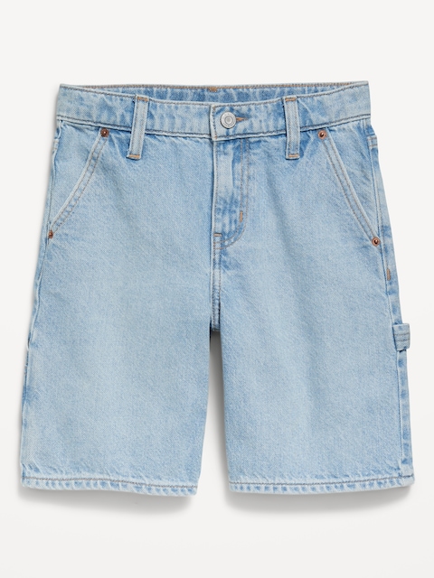 Knee Length Baggy Carpenter Jean Shorts for Boys