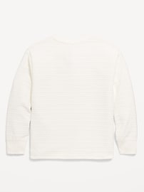 View large product image 3 of 4. Cozy-Knit Long-Sleeve Henley T-Shirt for Boys