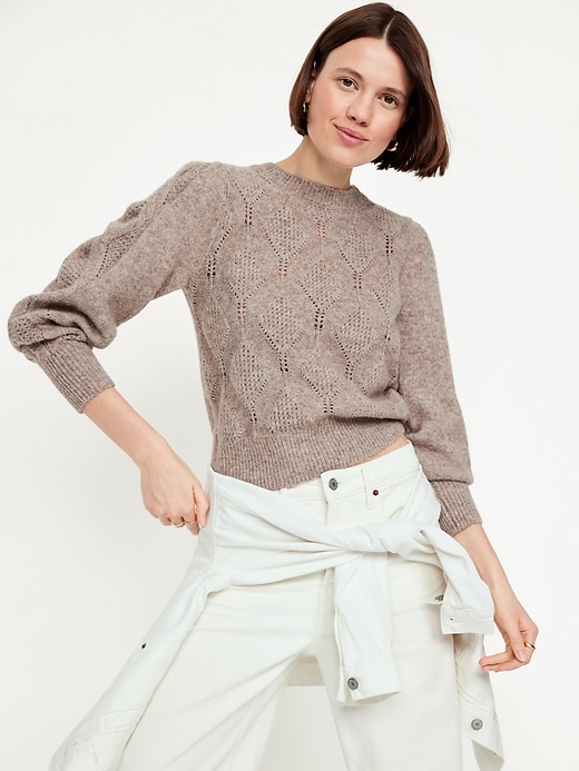 Image number 3 showing, Pointelle Sweater