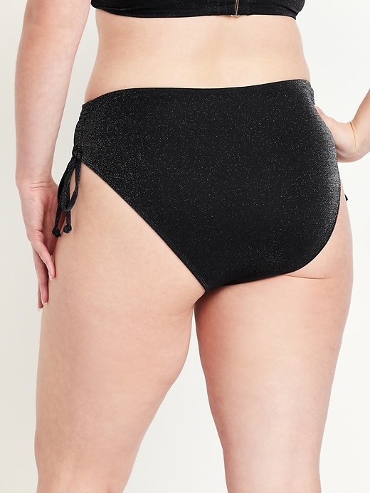 Image number 6 showing, Mid-Rise Side-Tie Shine Bikini Swim Bottoms