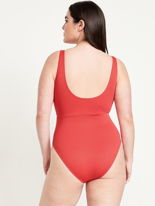 Image number 6 showing, Textured One-Piece Cut-Out Swimsuit