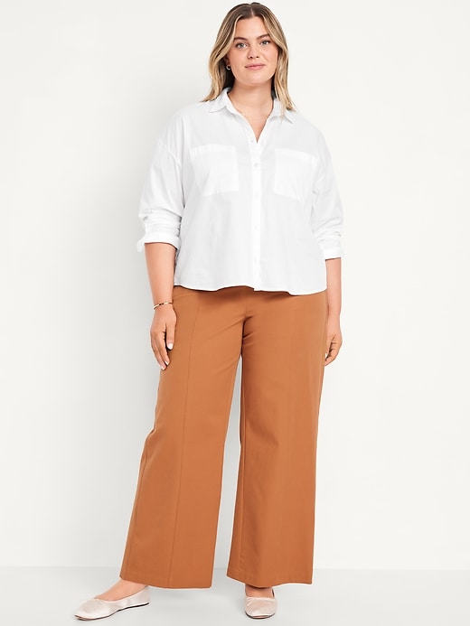 Image number 6 showing, High-Waisted Pull-On Pixie Wide-Leg Pants