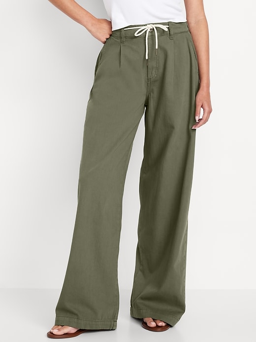 Image number 2 showing, High-Waisted Super Wide-Leg Drapey Pants