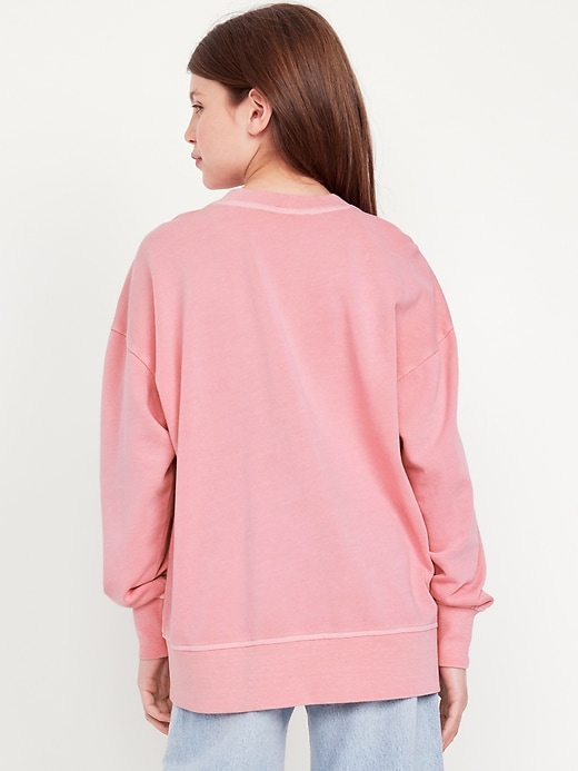 View large product image 2 of 4. Oversized French Terry Tunic Sweatshirt for Girls