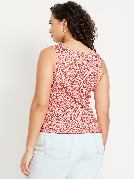 Image number 6 showing, Ribbed Cinched-Front Tank Top