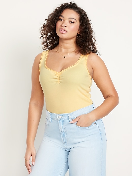 Image number 5 showing, Ribbed Cinched-Front Tank Top