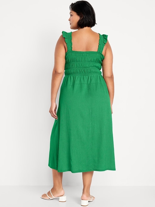 Image number 7 showing, Fit & Flare Lightweight Smocked Midi Dress