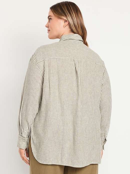 Image number 7 showing, Button-Down Linen-Blend Striped Shirt