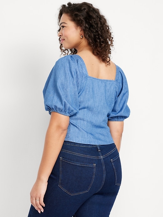 Image number 6 showing, Button-Down Puff-Sleeve Top