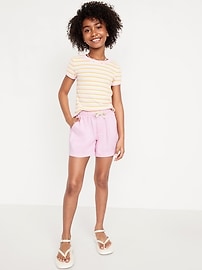 View large product image 3 of 7. High-Waisted Pull-On Twill Shorts for Girls