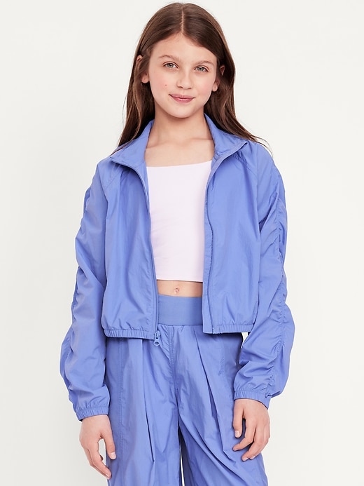 View large product image 1 of 3. Loose Ruched-Sleeve Jacket for Girls