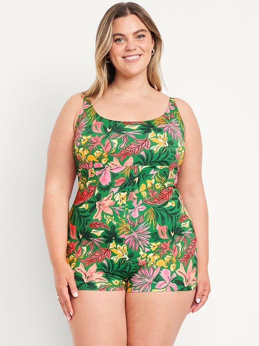 Image number 7 showing, Textured Swim Romper -- 2.5-inch inseam