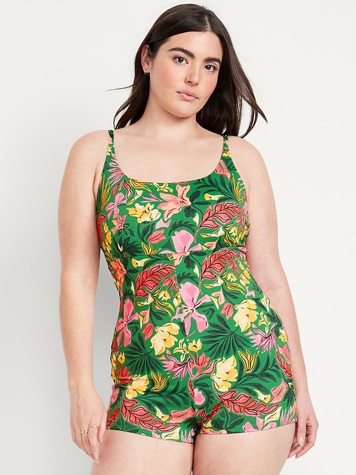 Image number 5 showing, Textured Swim Romper -- 2.5-inch inseam