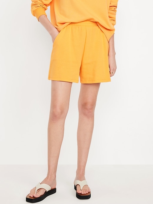 Image number 1 showing, Extra High-Waisted SoComfy Sweat Shorts -- 5-inch inseam