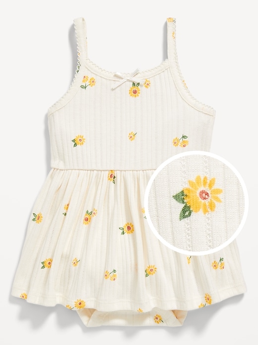 View large product image 1 of 1. Sleeveless Pointelle Bodysuit Dress for Baby