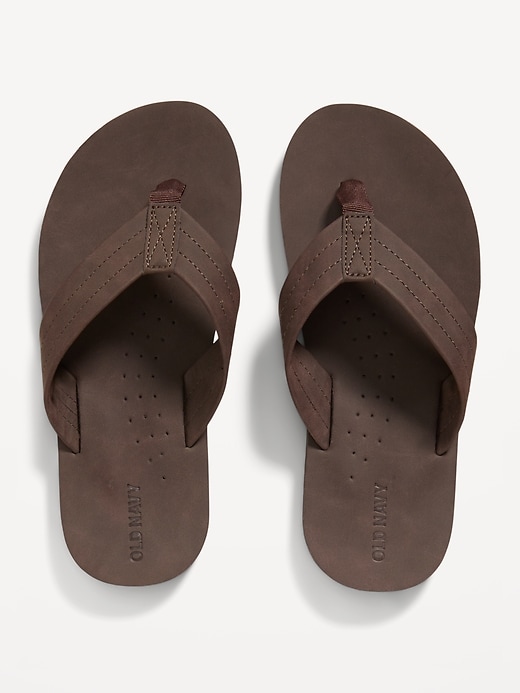 View large product image 1 of 1. Faux-Leather Flip-Flop Sandals for Boys