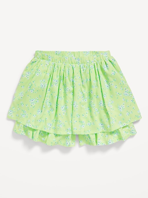 L'image numéro 5 présente Jupe-short trapèze à taille haute et à motif pour fille